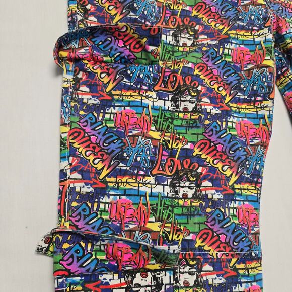 LoveLove Women's Graffiti Print Jogger Pants 3X Colorful Streetwear - Picture 5 of 16